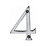 M Marcus Heritage Brass Numeral 4 - Face Fix 76mm Slimline font